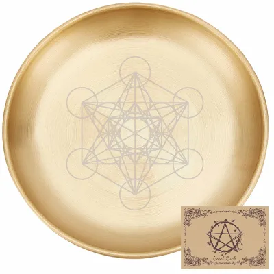 Sechseckige Opferschale aus Edelstahl, 14 cm, gold, für Rituale