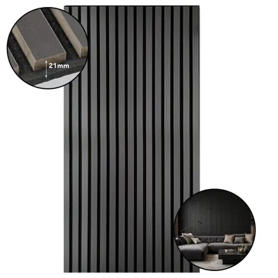 Produktbild von LP Projekt Holzwandpaneel 120x60cm | Modernes 3D Akustikpaneel für Räume und Büros | Dekorativ Eiche Schwarz Wandpaneel geeignet für dekorative Wand