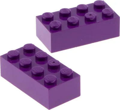 Produktbild von 2x Lego Bau Stein 2x4x1 violette Basic Harry Potter 4165644 4133554 3001