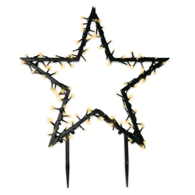 A star-shaped light decoration with warm white LEDs.