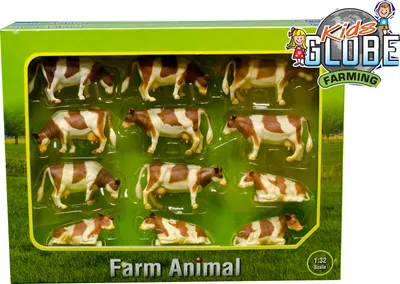 Produktbild von 12er Set Kühe, rot und bunt