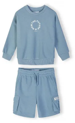 Minoti Set mit Shorts Grau für Jungen, Vorderansicht