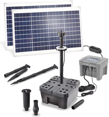 Produktbild von esotec Solar Teichfilter-Set Profi 70/2800 LED LIFEPO4 Akku Wasserspiel 100955