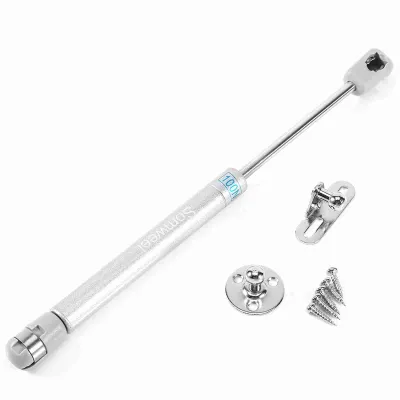 Imagen del producto de Soporte neumático hidráulico para elevador de puerta, resorte de gas para bisagras de armarios de cocina, soporte plateado