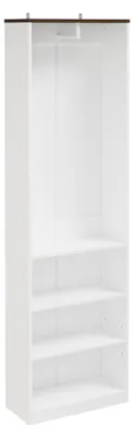 SoBuy Kleiderschrank KSB02-W weiß mit Holzoberkante, 3 Regalen und Stoffboxen