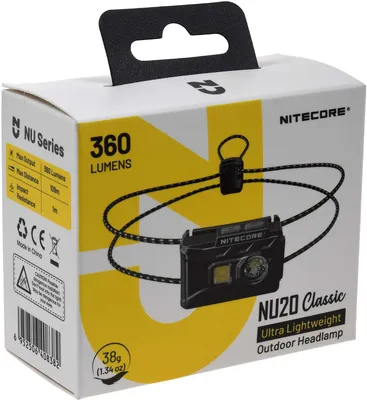 Produktbild von Nitecore NU20 Classic, Stirnband-Taschenlampe, Schwarz, Polycarbonat (PC), 1 m, IP66, LED