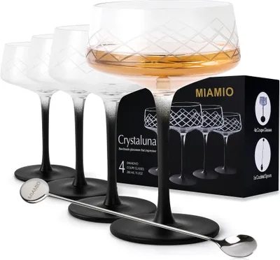 Immagine prodotto di MIAMIO - Set di 4 bicchieri da 280 ml, bicchieri da cocktail, bicchieri da champagne