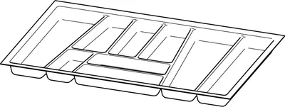 Produktbild von Hettich AvanTech YOU Orgatray 740 Besteckeinsatz Kunststoff weiß KB800 NL500 H43