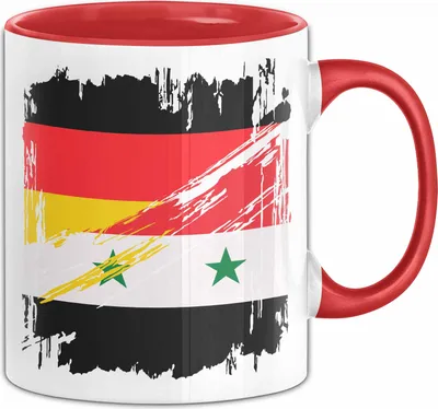 Produktbild von Syrien Deutschland Flagge Halb Deutscher Halb Syrer Fußball Germany 2024 Europa Syria (Rot)