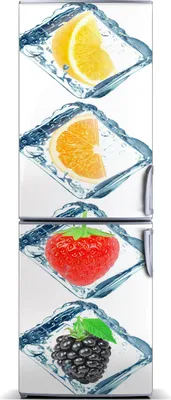 Immagine prodotto di Decorazione per frigorifero Tulup - Tappetino magnetico - 60 cm x 180 cm - Magnete da applicare al frigorifero - Motivi: frutta e gelato