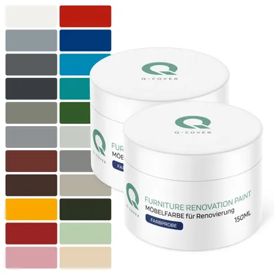 Produktbild von Möbelfarbe Halbmatt | Für Küchen, Schränke, Tische, Gartenmöbel Deckend | Muster 150 ml Q-Cover