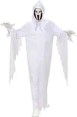 Produktbild von Kinderkostüm Geist - Gespenst Umhang Maske mit Kapuze M - 140 cm