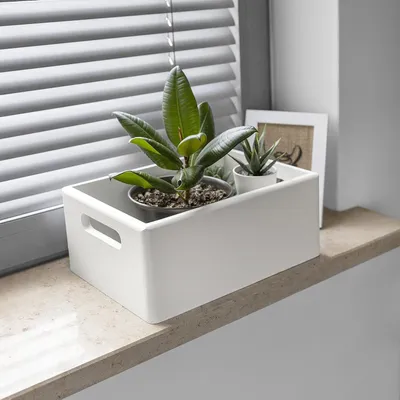 Immagine prodotto di Creative Deco Grande Scatola in Legno Bianca | 30 x 20 x 13 cm | Scatole con Maniglie | Cassetta Portaoggetti Portagiochi | Ideale per Decoupage