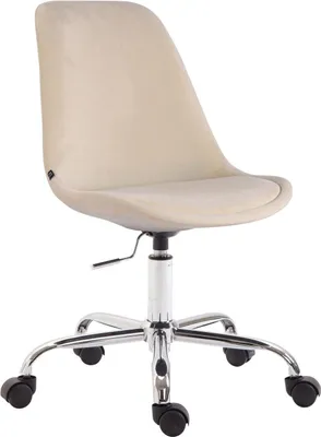 Produktbild von Bürostuhl aus Samt – Ergonomischer Sitz höhenverstellbar – Modernes Design | Farbe: Creme