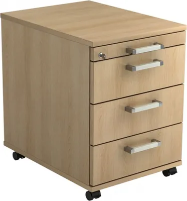 Produktbild von SIGNA AC30 CE - Rollcontainer Eiche mit 3 Schüben Chromgriff Metall