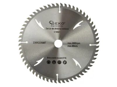 Obrázek produktu pro Geko G78061 Tct - Pilový kotouč s otvory (230 x 22 x 60 T, 12 kusů)