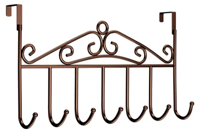 Produktbild von Türhaken mit 7 Haken, Retro Eisen Aufhänger für Tür, Wandmontierte Garderobe und Handtuchhalter