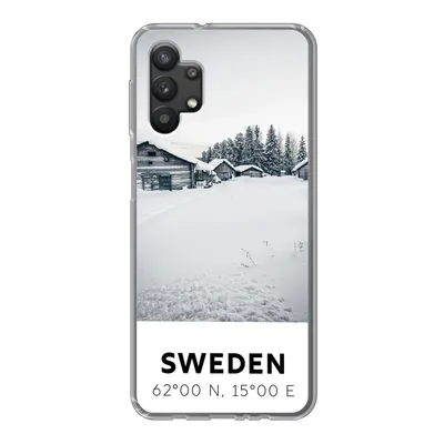Produktbild von MuchoWow® Handyhülle Schutzhülle Hülle für Samsung Galaxy A32 5G Schweden - Schnee - Bäume Silikon Softcase Handy Hülle - Softcase