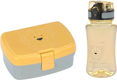 Produktbild von LÄSSIG Brotdose & Trinkflasche Set - Lunch Set mit Lunchbox und Trinkflasche (460 ml)/About Friends Lion About Friends Löwe