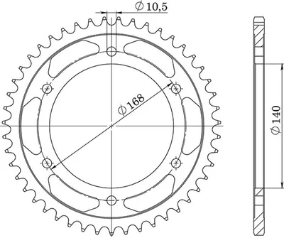 Obrázok produktu pre Ocelová Korunka, Rozstup 525 – 41 Zubov (Č. 35308)