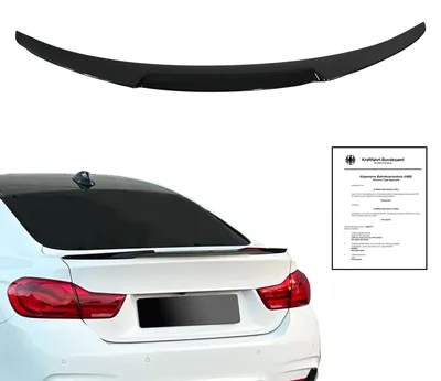 Für BMW 4er F36 Gran Coupe 13-21 Heckspoiler Spoilerlippe SCHWARZ GLANZ mit ABE in der Farbe SCHWARZ von Jom Car-Parts GmbH