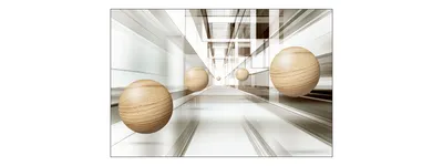 Produktbild von Muralo Fototapete 3D Effekt 405 (B) x 270 (H) cm Vlies Wand Tapete Tunnel Kugeln Holzoptik 3D Optik Wohnzimmer Schlafzimmer moderne Wandbild
