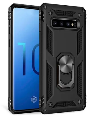 Obrázok produktu pre NALIA Ring puzdro na mobilný telefón pre Samsung Galaxy S10 Plus, 360-stupňová ochrana Puzdro Cover Black