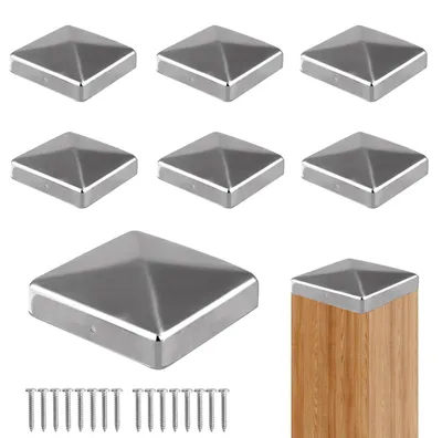 Imagen del producto de Cubiertas metálicas, 8 unidades, 9 x 9 cm, forma piramidal, para postes de valla de madera