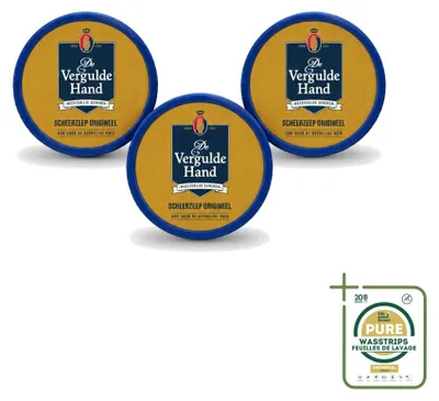 Productafbeelding van 3 x De Vergulde Hand Original scheerzeep tablet - 75 g - Verpakking met 3 stuks