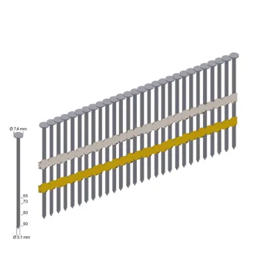 Produktbild von Prebena Rundkopfnägel RK31/80BK blank Glattschaft Druckluft-Streifennagler