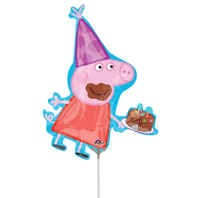 Image de Ballon de baudruche sur bâton - forme - Peppa Pig 1