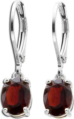 Produktbild von Granat Ohrringe Silber 925 weinrote Natur Edelsteine