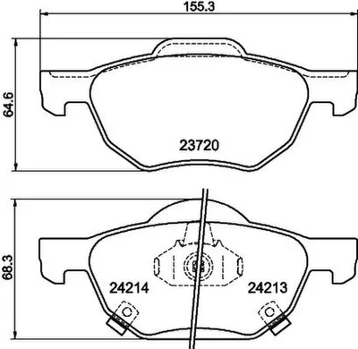 Produktbild von HELLA Bremsbeläge Satz Vorne Bremsklötze für HONDA Accord VII Limousine (CL, CN) 8DB 355 010-831
