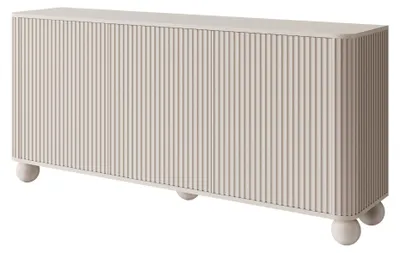 Produktbild von Selsey Arvello - Sideboard 3-türig, gerillt auf Kugelfüßen, greige, 163 cm
