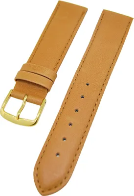 Produktbild von Uhrenarmband Kalbleder Natur Ton in Ton 20mm L Donschließe gold