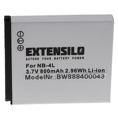 Produktbild von EXTENSILO Akku Ersatz für Canon NB-4L für Kamera (800mAh, 3,7V, Li-Ion)