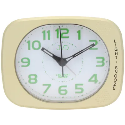 Produktbild von JVD SRP863.3 Wecker Quarz analog golden weiß leise ohne Ticken mit Licht Snooze