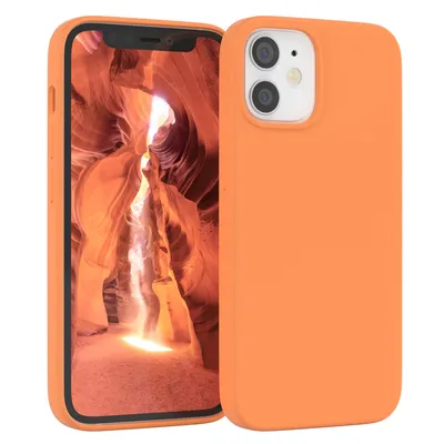 Produktbild von EAZY CASE Silikonhülle für Apple iPhone 12 Mini Silikon Backcover Schutz in Orange