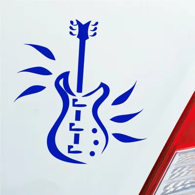 Produktbild von Auto Aufkleber Gitarre E-Gitarre Instrument Metal Rock 10x9 cm Dunkelblau Sticker Heckscheibenaufkleber
