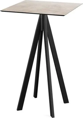 Image de Table de bar Infinity, structure noire + plateau en stratifié haute pression Moonstone, 70 x 70 cm, 1 pièce