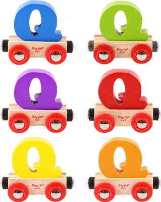 Image de Bigjigs Rail Wagon Train en bois - Lettre Q