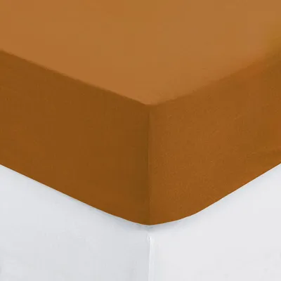Produktbild von Spannbetttuch "carina" aus baumwolle 140x190cm senffarben  - Atmosphera créateur d'intérieur