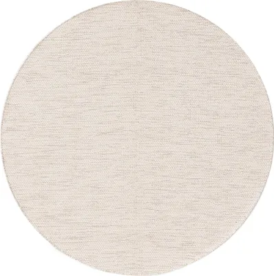 Produktbild von benuta Teppich Wohnzimmer Baumwollteppich Ron Creme ø 200 cm rund Wohnzimmerteppich Fransen Baumwolle