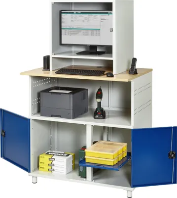Produktbild von Rau Computer-Tisch 1023 mit Monitorgehäuse T550mm, B1100xT790xH1840mm