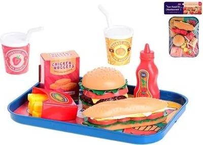 Produktbild von Schnellimbiss-Set mit Tablett 26x19cm 26tlg.