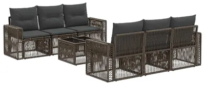 Produktbild von vidaXL Gartensofa-set 7 stk. Grau Poly-Rattan