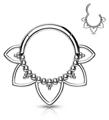 Produktbild von Septum Clicker Piercing Lotus Blume Silber