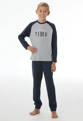 Image de Pyjama long pour enfant, marque Schiesser, pour garçon, couleur gris-melange.