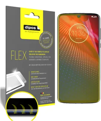 Produktbild von 2x Schutzfolie für Motorola Moto Z4 Folie, 100% Displayabdeckung, dipos Flex