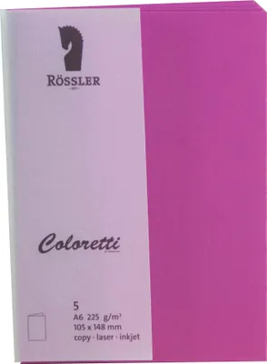 Produktbild von Rössler Papier 220706546 Coloretti Doppelkarte - A6 hoch, 5 Stück, amarena